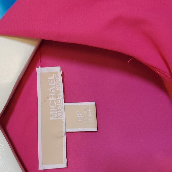 Michael KORS PINK DRESS LONG SLEEVES BLOUSE W/ZIP UP FRONT S 14P - Picture 2 of 3